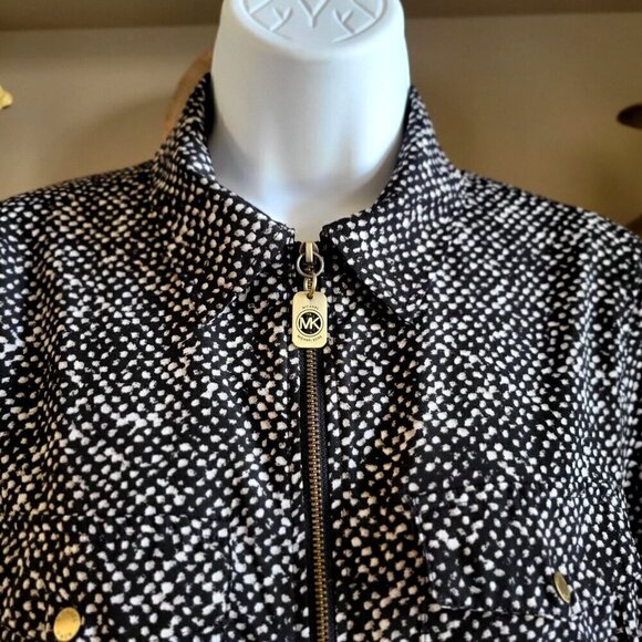 MICHAEL KORS Zip Up Tag Blouse, Long Sleeve SZ S - Picture 5 of 8
